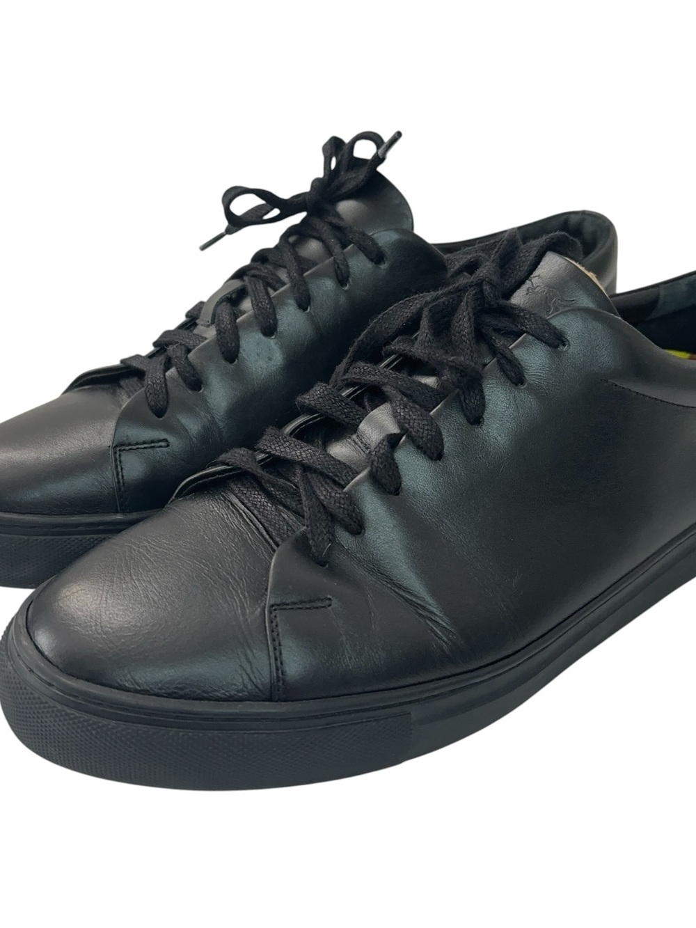 Wolf & Sherpherd Glider Leather Sneakers Shoes Mens Size 12 Lace Up Black
